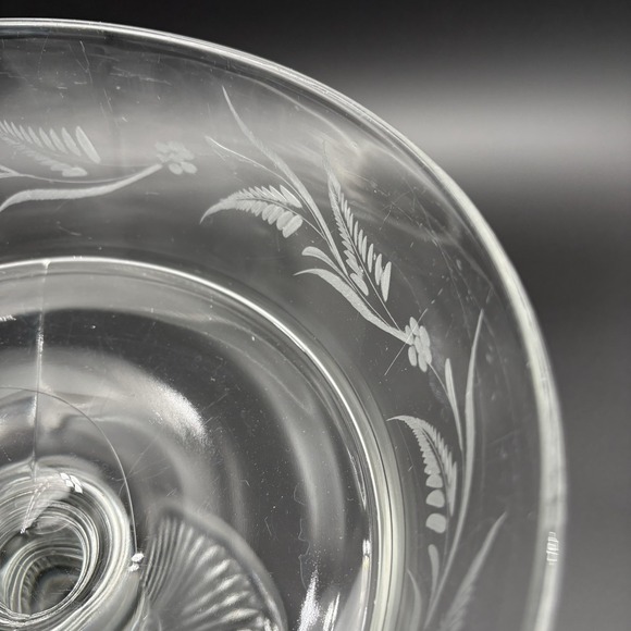 Riverside Glass Compote Thumbprint Band Clear EAPG Antique - Picture 9 of 11